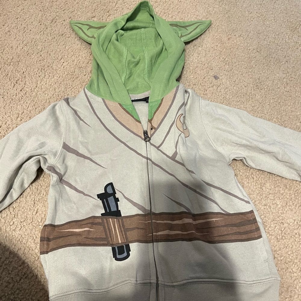 Kids Yoda Hoodie - Disney Star Wars with ears, 4T
